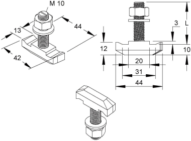 NIED Hakenkopfschrauben 50mm    HK610/50 
