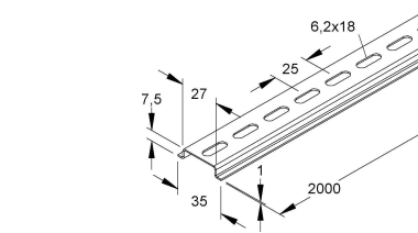 Niedax Tragschiene Hut-Profil 2933/2 GL6 