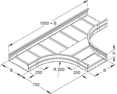 Niedax T-Stück 150x200mm  WRTR 150.200 F 