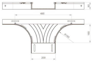 Unex T-Abzweiger lichtgrau         66228 