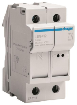 Hager Sicherungselement 1P+N 25A  LSN412 