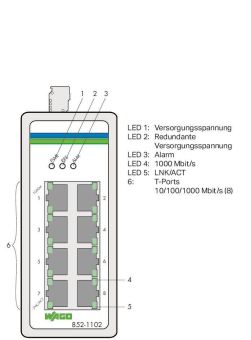 WAGO 852-1102 Industrial-Switch,8 Ports 