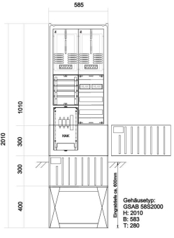 GSAB Zähleranschlußsäule    39.00.1P21V3 