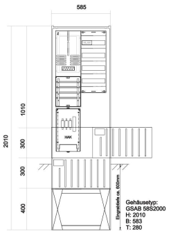GSAB Zähleranschlusssäule   39.00.1P11V4 