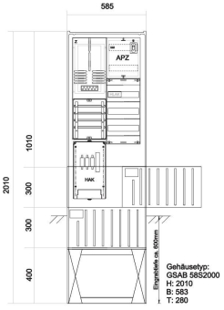 GSAB Zähleranschlußsäule 39.00.1P11V3APZ 