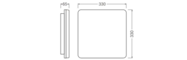 LEDV Surface Flat IP54 IK08 330x330mm ws 