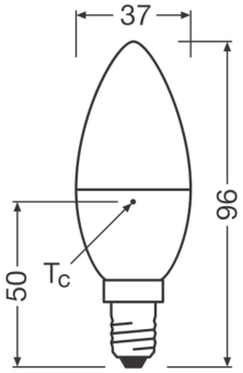 LEDV LED Kerze 4,9-40W/827 470lm 