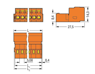 WAGO 231-634 1-Leiter-Stiftleiste,CAGE 