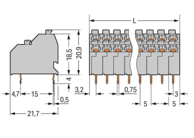 WAGO 250-708 Doppelstock- 