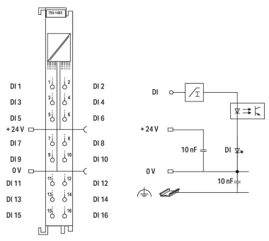 WAGO 750-1405 16-Kanal-Digitaleingang,DC 