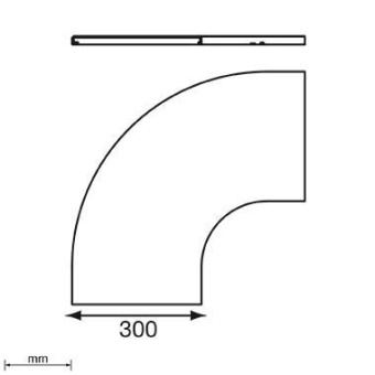 Unex Abdeckung Bogen 90° 300mm  66311-48 