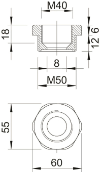 OBO 107 R M50-40 PA Reduktion M50-M40 PA 