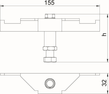 OBO DSSL2 160 200 Stütze f.Estrich 