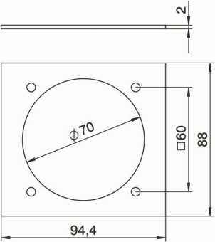 OBO T12L P7S 9011 Abdeckplatte CEE 