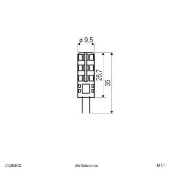 EVN G4 2W 3000K 12V AC/DC 360° L1220G402 
