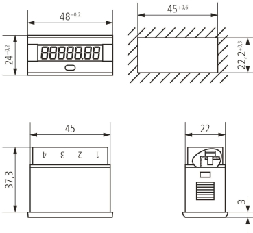 THEB Betriebsstundenzähler BZ146230V50Hz 