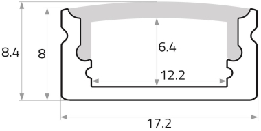 Rutec Aluprofil 17/8 weiss 2 Meter 65552 