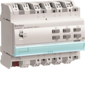 Berker Schaltaktor 6fach REG m. 75316017 