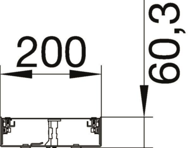 Hager Unterteil BKGD 200x60 m BKGD200601 