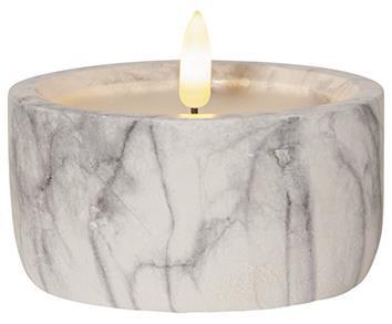 S&H LED-Kerze Marmoroptik 10x7,5cm 88222 