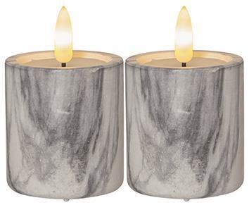 S&H LED-Kerze Marmoroptik 5,5x9cm  88221 