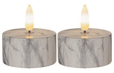 S&H LED-Kerze Marmoroptik 5,5x6cm  88220 