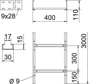 OBO SLCS 1140 3 FT Kabelleiter Sprosse 