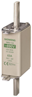 Siemens 3ND2124 NH1 80A 690VAC aM 