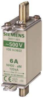 Siemens 3ND1822 NH000 63A 500VAC aM 