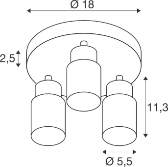 SLV PURI 2.0 Tube Wand-u.Decken- 1008332 