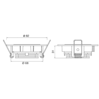 RUTEC LED Einbaustr. 7W ALU57352DTWOK-V2 