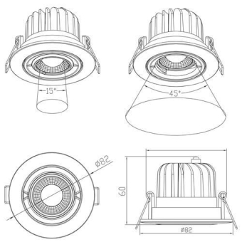 Rutec LED Fokus Einbaustr.  ALU58485NWOK 