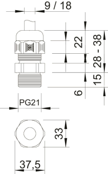 OBO V-TEC L PG21 SGR Kabelverschraubung 