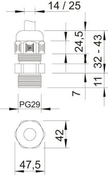 OBO V-TEC PG29 LGR Kabelverschraubung 