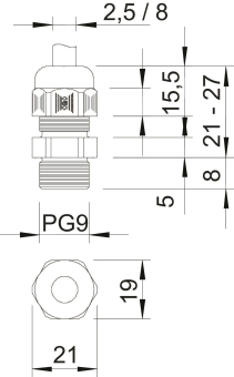 OBO V-TEC PG9 LGR Kabelverschraubung PG9 