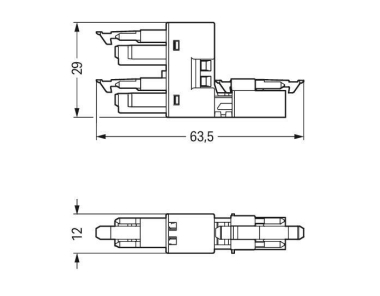 WAGO 890-1636 h-Verteiler,2-polig,Kod. 