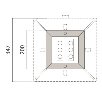 PIL Steel Square 20 -6 LED ELL    301469 