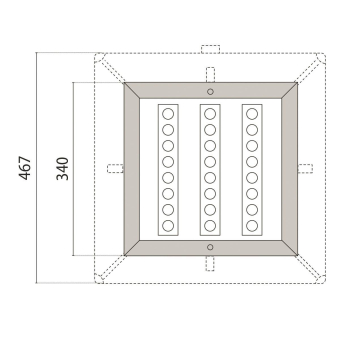 PII STEEL 34 SQUARE 24LED 26,4W   301509 
