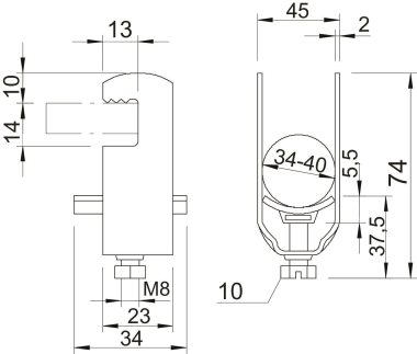 OBO 2056F 40 FT Bügelschelle 34-40mm St 