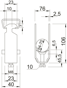 OBO 2056 70 A2 Bügelschelle 64-70mm A2 1 