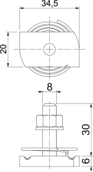 OBO MS41HBF M8x30 A4 Hammerkopfschraube 