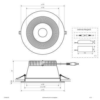 EVN LED Deckeneinbau -rund -  ET54200125 