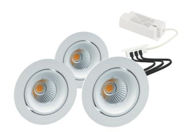 Rutec LED-Einbaustrahler3er   ALU57331WW 