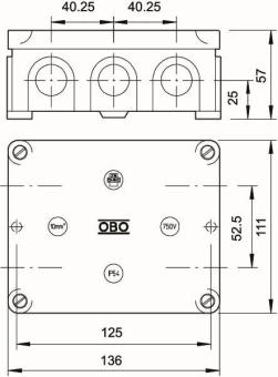 OBO B 11 M Kabelabzweigkasten 136x111x57 