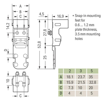 WAGO 221-515 Befestigungsadapter,für 