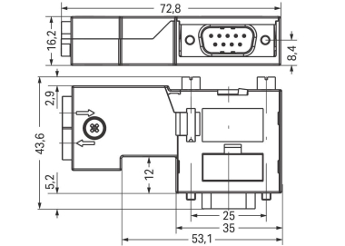 WAGO 750-971 PROFIBUS-Feldbusstecker,mit 