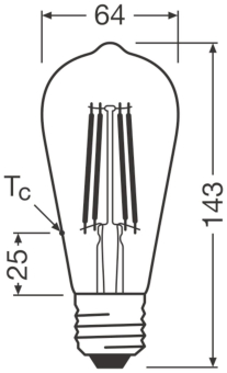 Osram Vintage 1906 LED 7.2W 824 Gold E27 