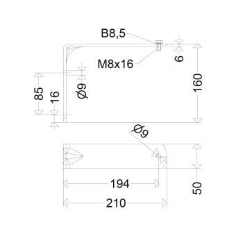SCHUC 1 Paar Wandwinkel (lang) 260000008 