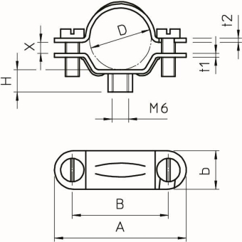 OBO 2900 M6 54-60 G Abstandschelle 
