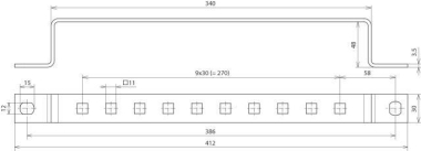 DEHN Erdungsschiene    ES 10AP 11X11 V2A 